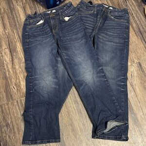 Cat & Jack Dark Wash Blue Kids stretch bootcut jeans bundle of 2